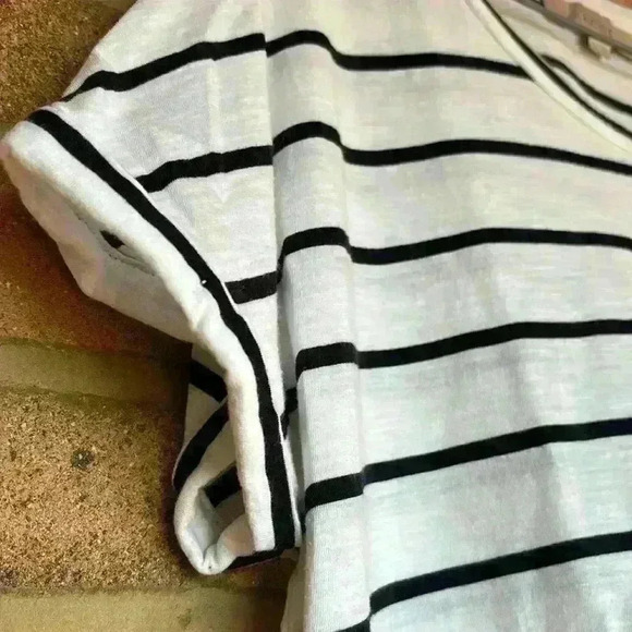 Loft scoop neck short cuffed sleeve striped TShirt - Picture 4 of 6